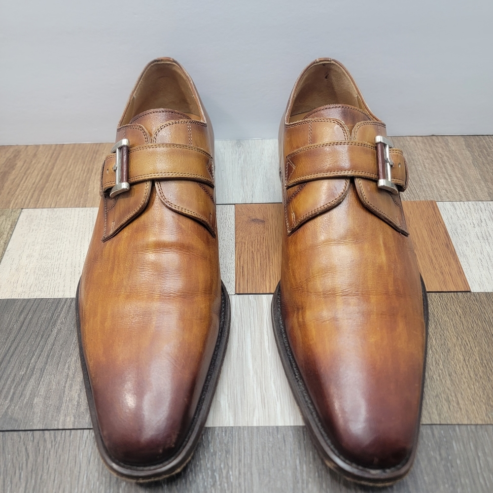 Men's 10.5M Magnanni Hermosa Shoe Monk Straps Brown Leather - Picture 3 of 11